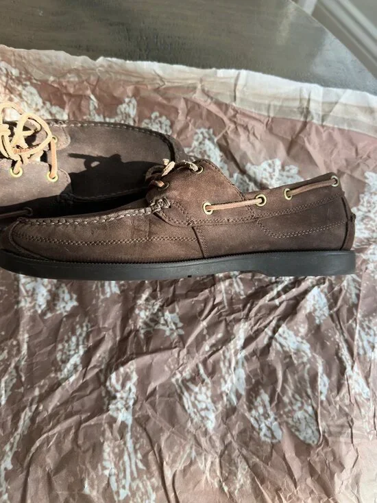 MENS TIMBERLAND LEATHER DOCK SHOES SIZE 10W GREAT SHAPE - Picture 2 of 9